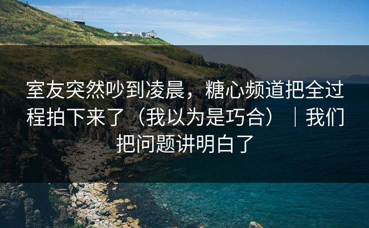 室友突然吵到凌晨，糖心频道把全过程拍下来了（我以为是巧合）｜我们把问题讲明白了